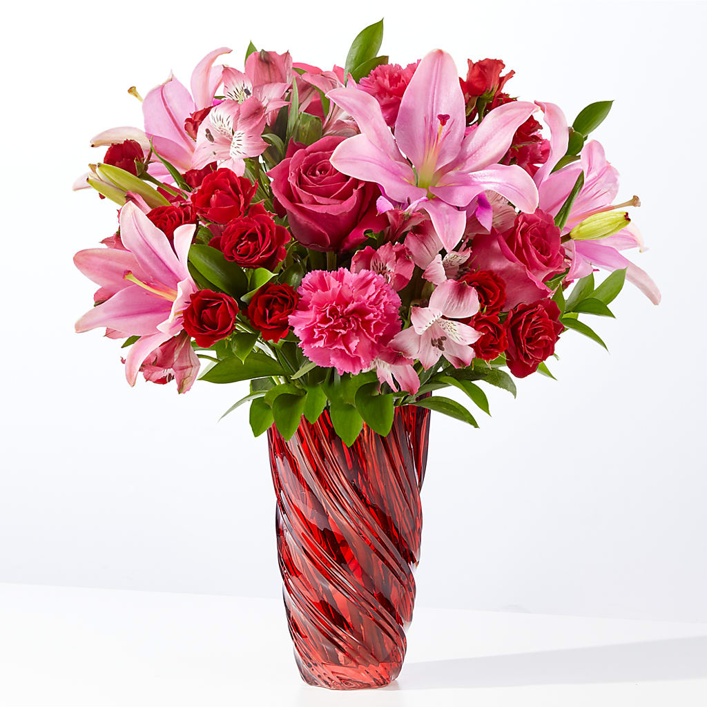 In Love Bouquet with Luxe Swirl Vase – Life Of A Flower, Dallas TX