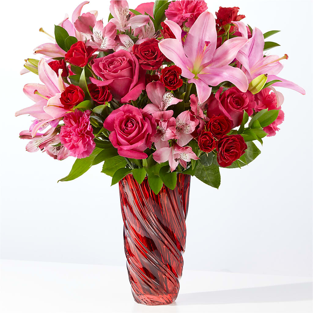 In Love Bouquet with Luxe Swirl Vase – Life Of A Flower, Dallas TX