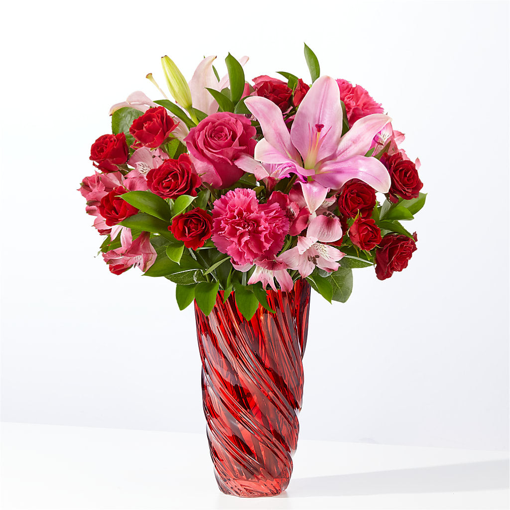 In Love Bouquet with Luxe Swirl Vase – Life Of A Flower, Dallas TX