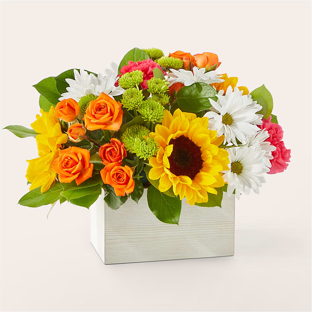 Sun-drenched Blooms Box Bouquet – Life Of A Flower, Dallas TX