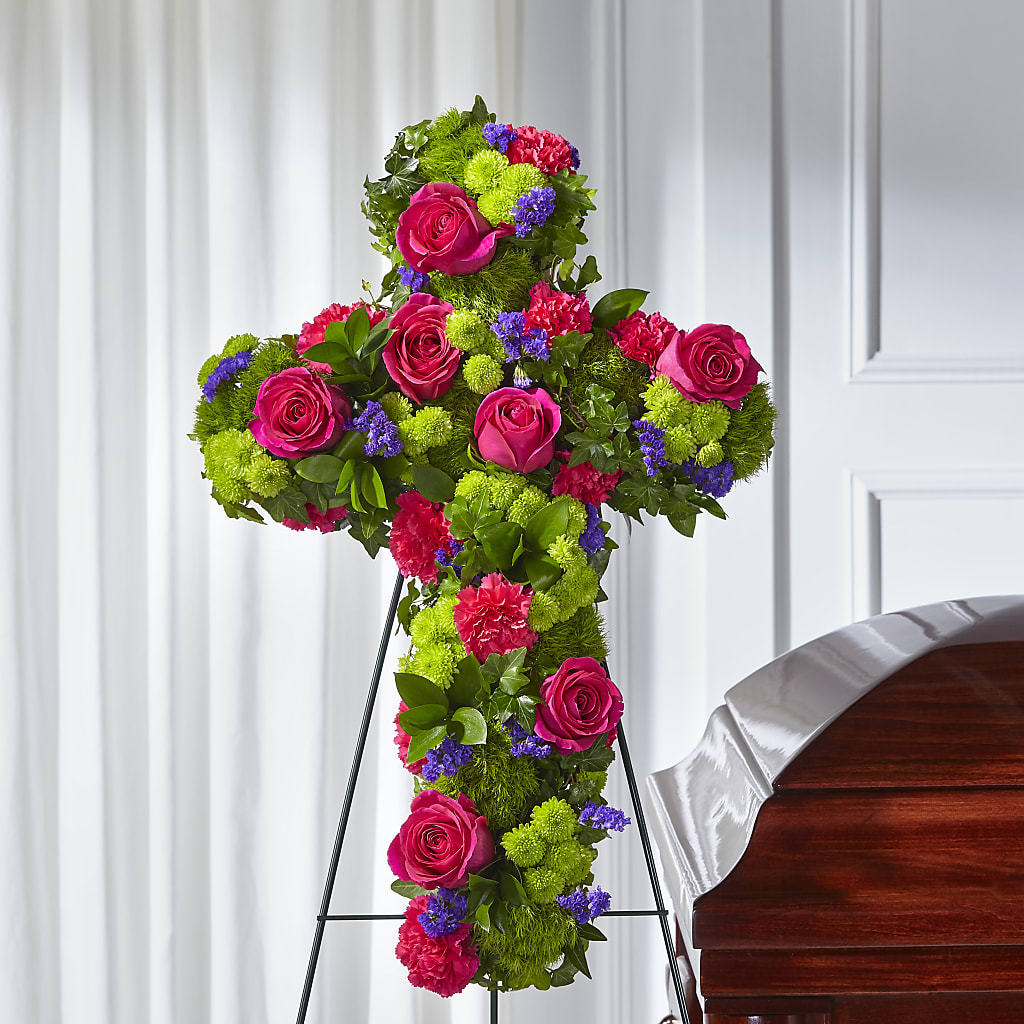 Tribute Rose Floral Cross – Life Of A Flower, Dallas TX