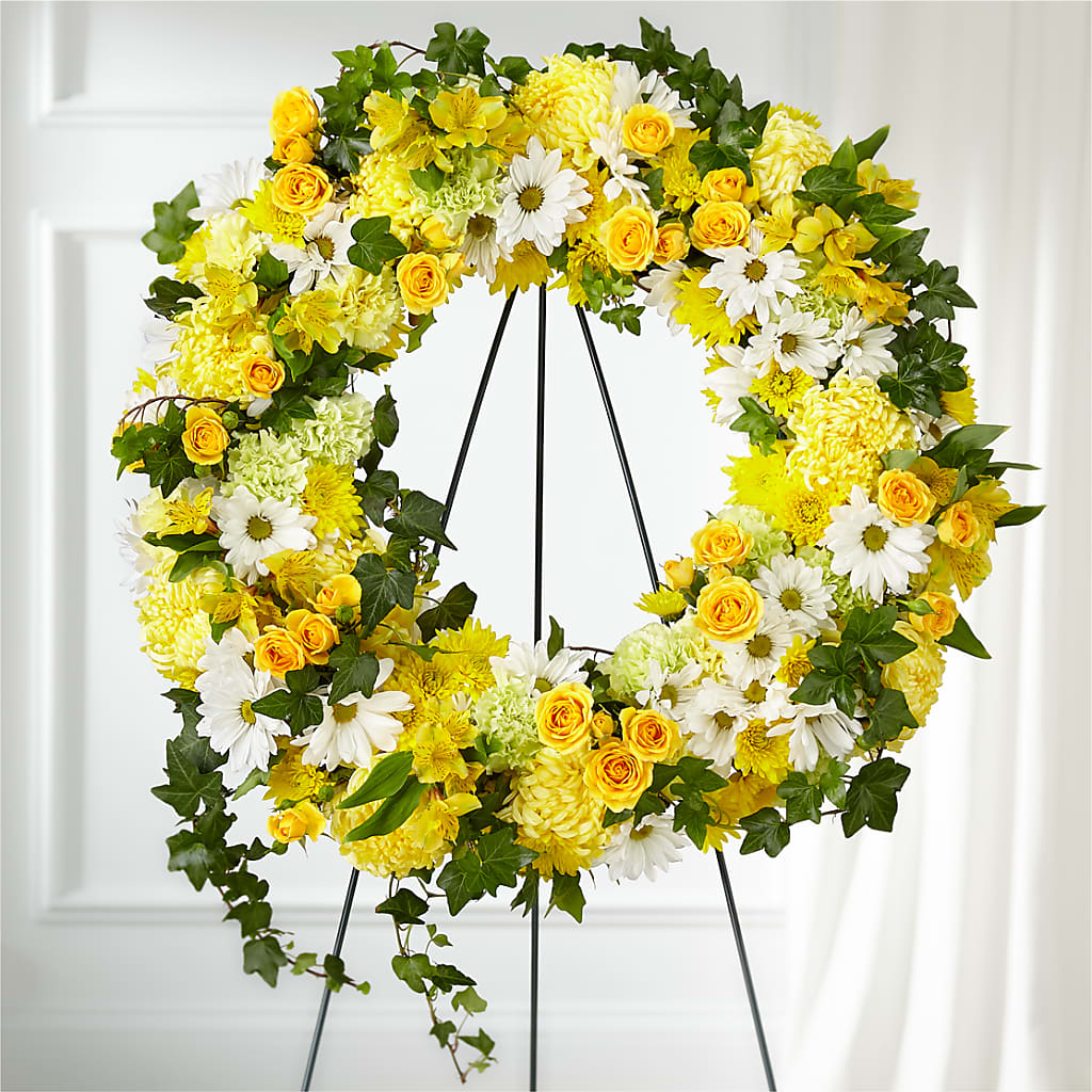 Golden Remembrance Wreath – Life Of A Flower, Dallas TX
