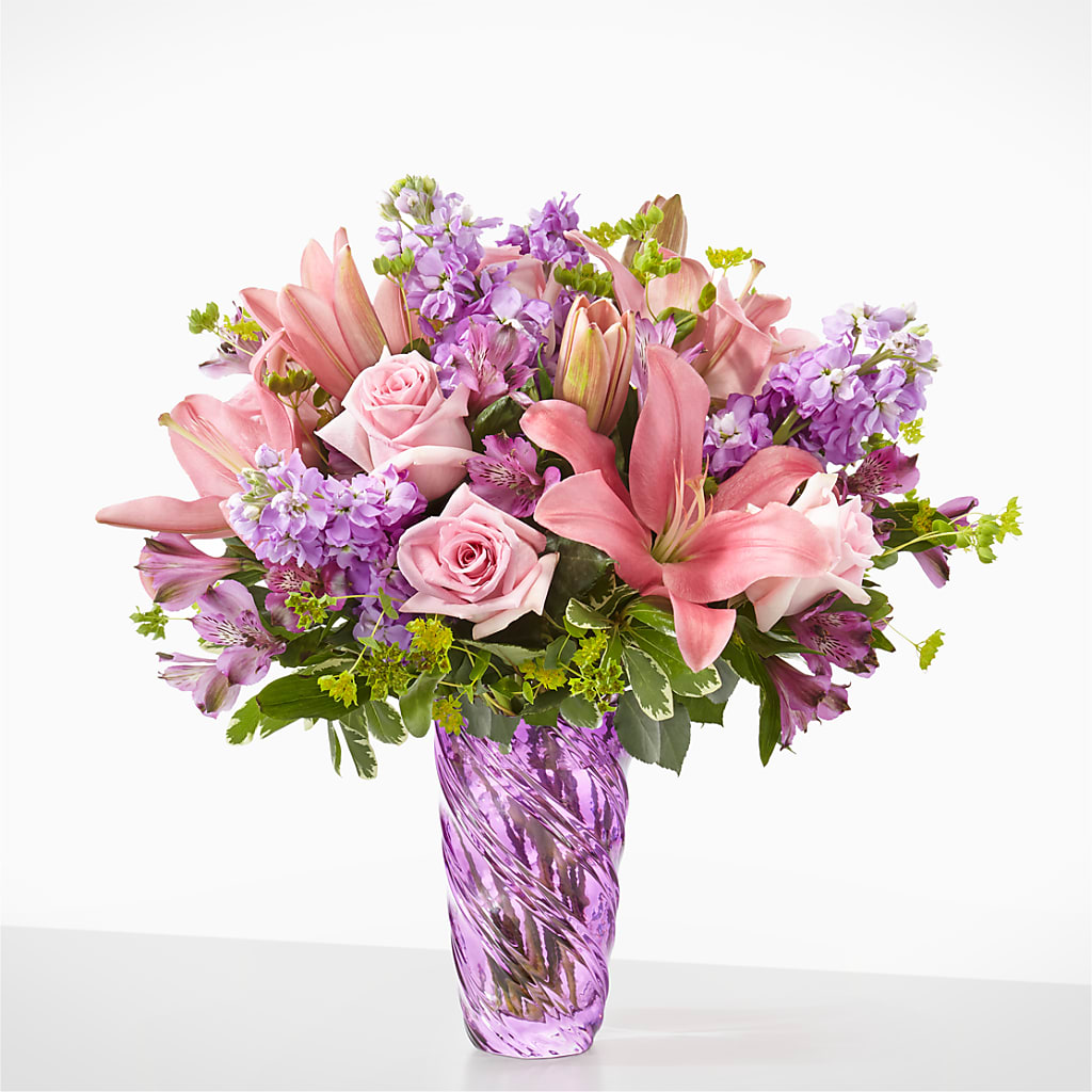 Precious Petals Bouquet with Luxe Swirl Vase – Life Of A Flower, Dallas TX