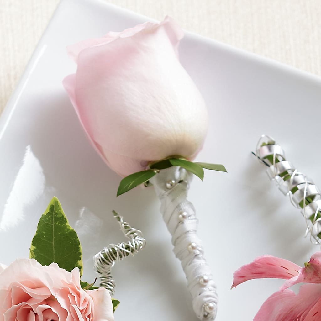 Pink Rose Boutonniere – Life Of A Flower, Dallas TX