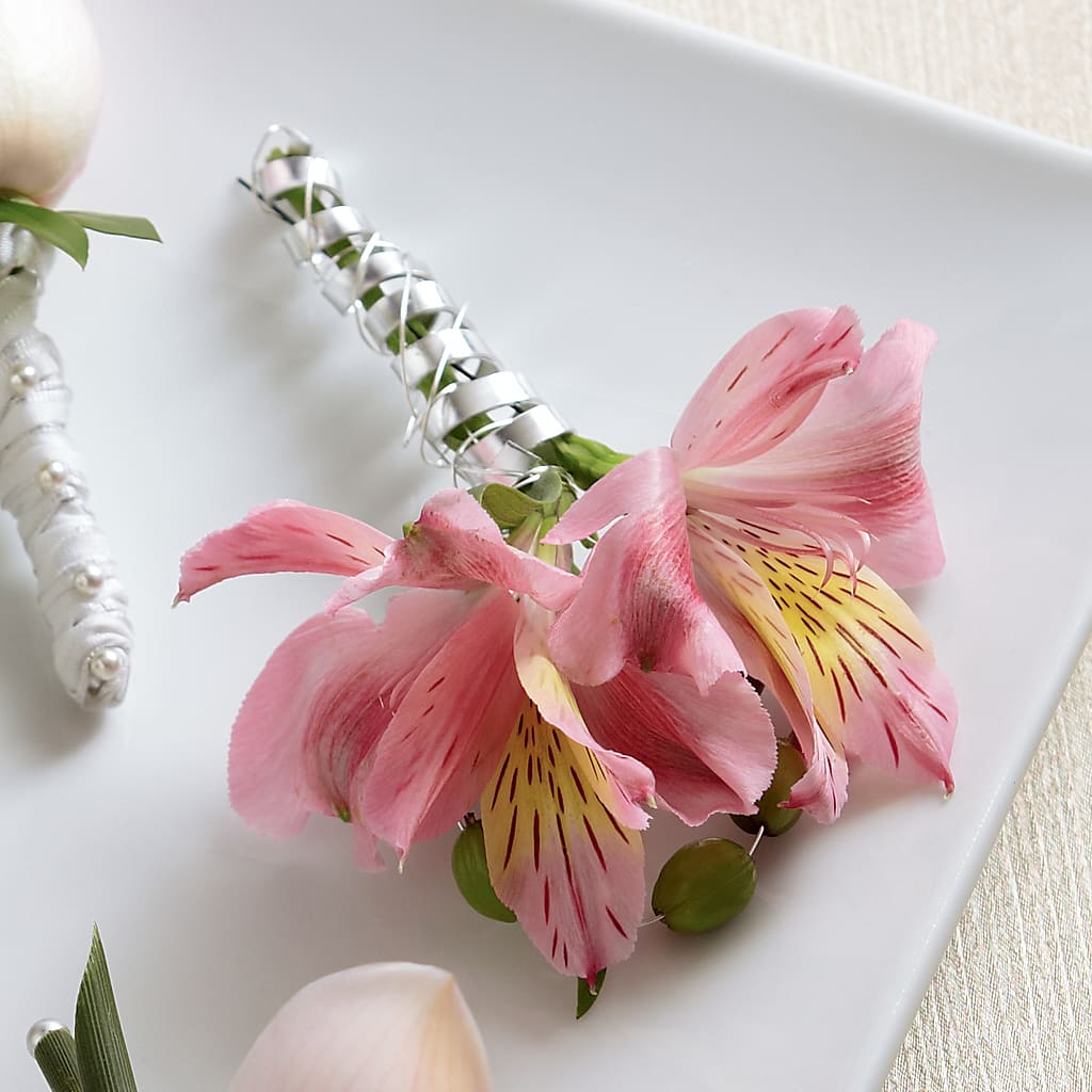 Pink Peruvian Lily Boutonniere – Life Of A Flower, Dallas TX