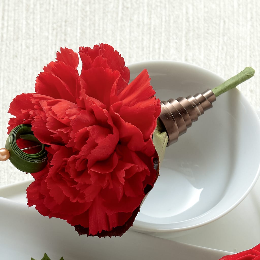 Red Carnation Boutonniere – Life Of A Flower, Dallas TX