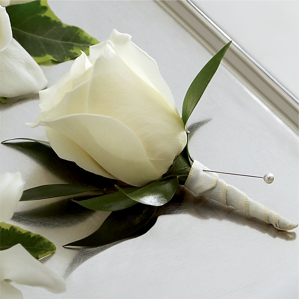 White Rose Boutonniere – Life Of A Flower, Dallas TX