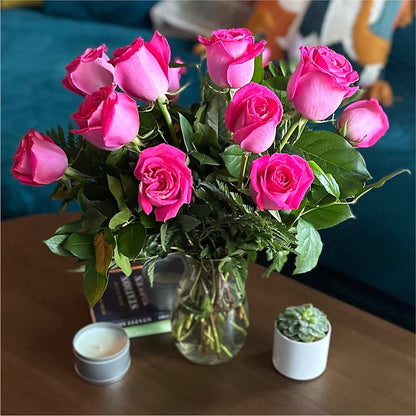 Long Stem Pink Rose Bouquet –  Life Of A Flower, Dallas TX