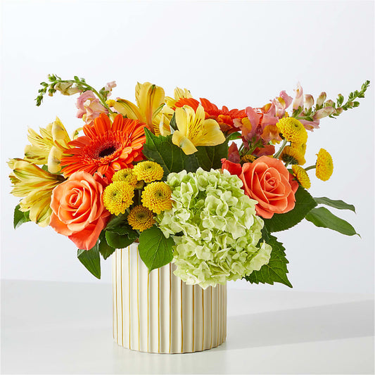 Autumn Sunshine Bouquet with Ivory Vase –  Life Of A Flower, Dallas TX