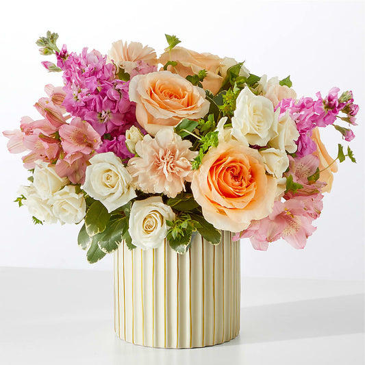 Paradise Bouquet with Ivory Vase –  Life Of A Flower, Dallas TX