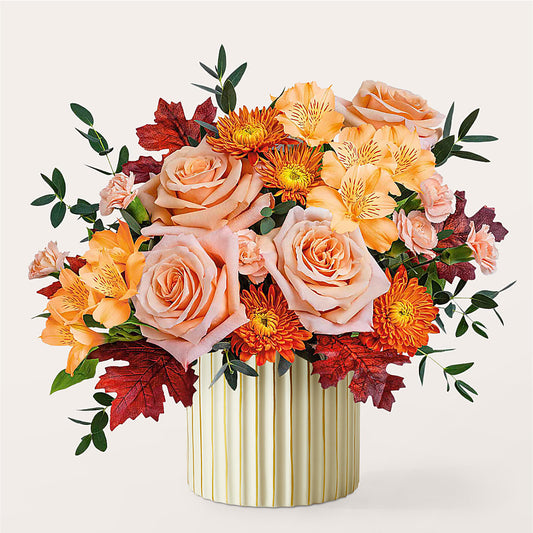 Spiced Latte Bouquet with Ivory Vase –  Life Of A Flower, Dallas TX