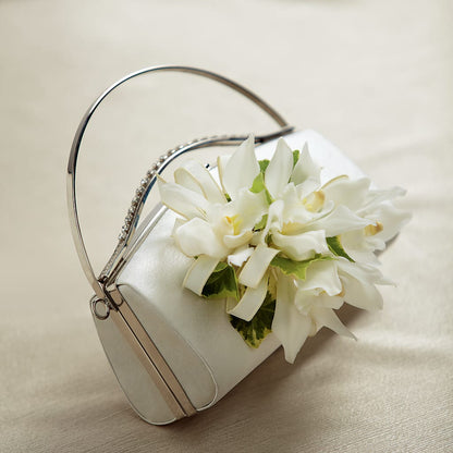 White Purse Decor –  Life Of A Flower, Dallas TX